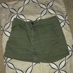 Army green shorts